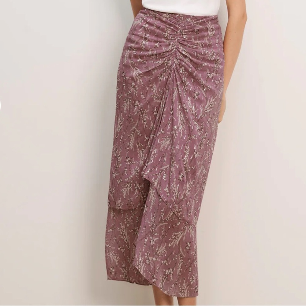 Veronica Beard Sira Floral Midi Skirt in Orchid Haze Multi